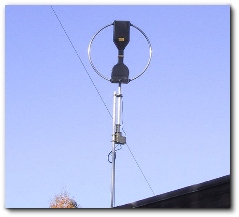 This antenna is fun. A magnetic loop for bands from 15 to 40 meter (21 to 7 MHz). Before I took down my multi band vertical and the G5RV I compared them a lot. The Mag Loop runs fine and I have tested it in horisontal as well as vertical position with rotator. Diameter is 1.0 meter (100 cm or 40 inches) and gives a good result. The rotator is seldom used. The antenna is placed to low and works more like an omni directional antenna at SM3DTQ HAM radio station.